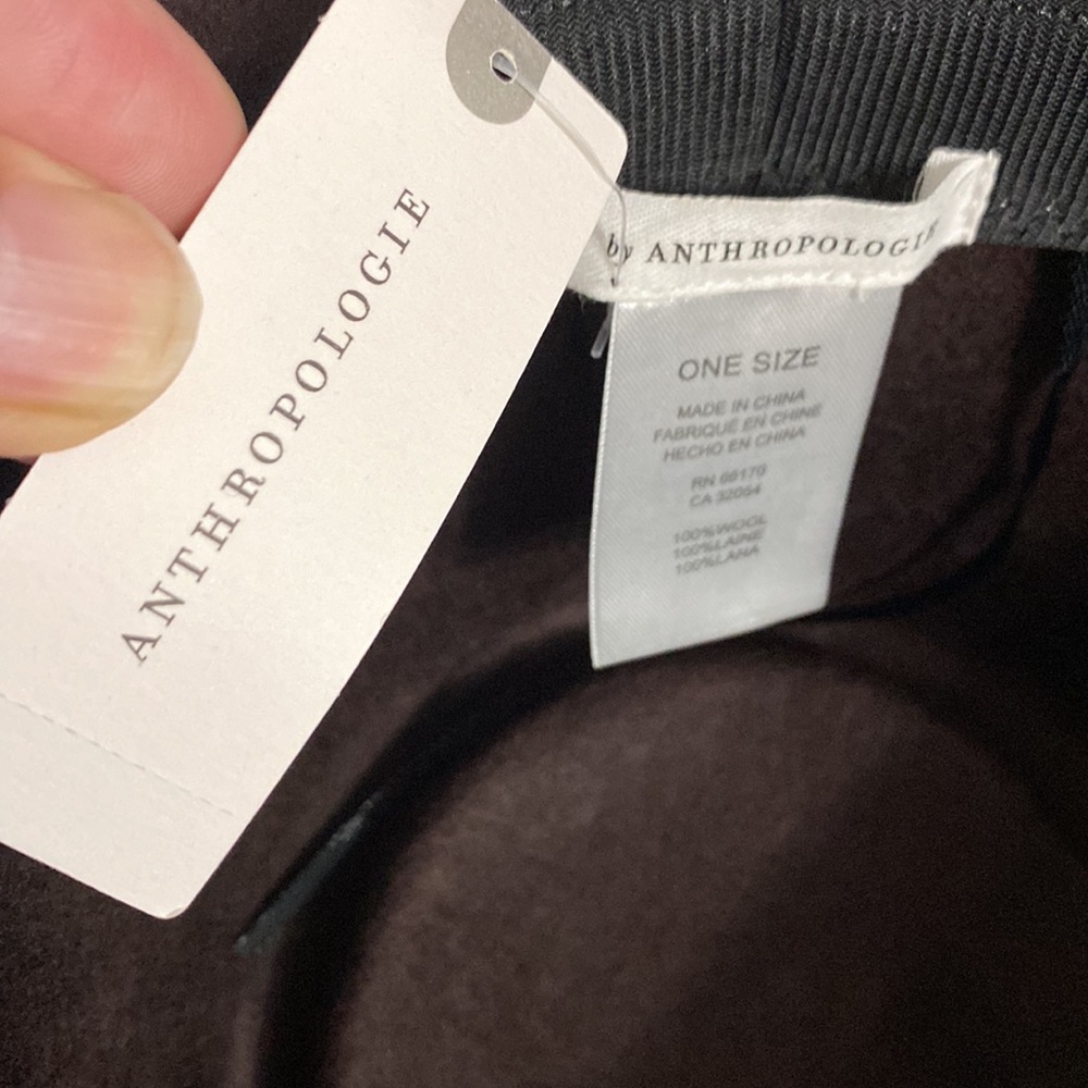 Anthropologie Black Wide-Brim Hat - Picture 10 of 12